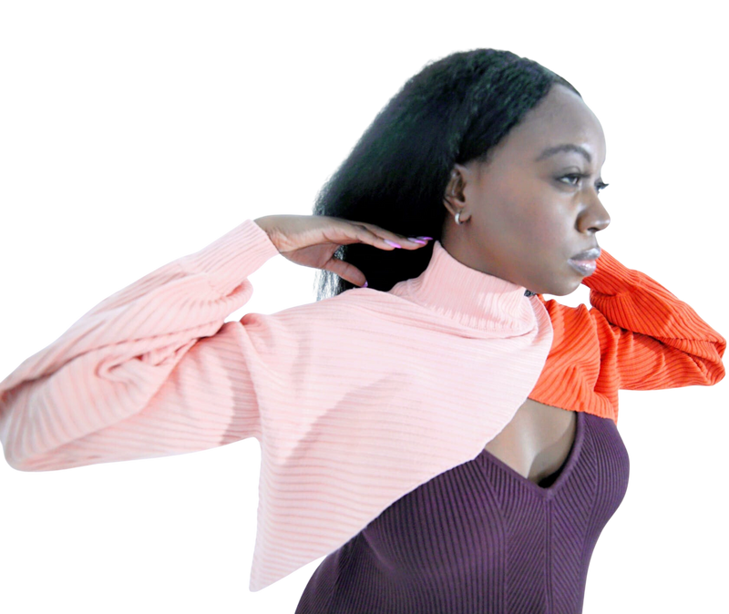 Midi Dress with removable turtleneck sweater top