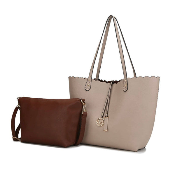 Tan: Reversible Tote With Matching Crossbody