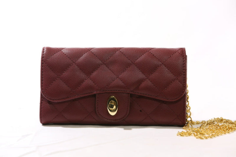Quilted Crossbody Wallet on a Chain