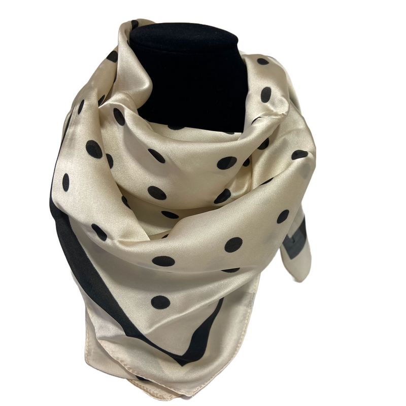 Elegant Polka Dot Satin Scarf/Wrap