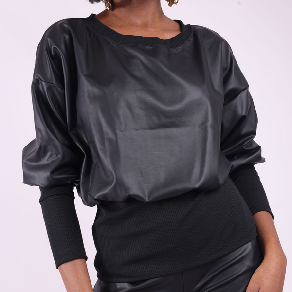 Black | Vegan Leather Top