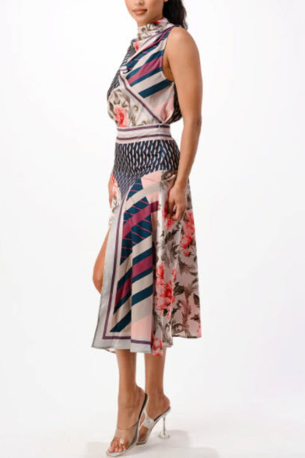 Multi | Satin Skirt & Blouse
